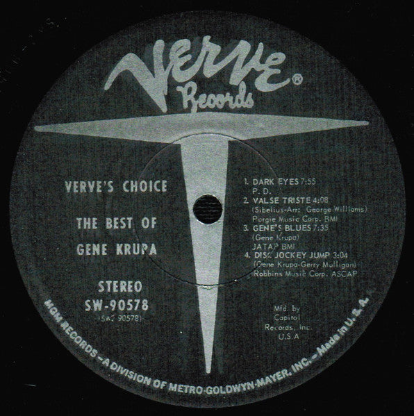 Gene Krupa : The Best Of Gene Krupa (LP, Comp, Club, RE, Cap)