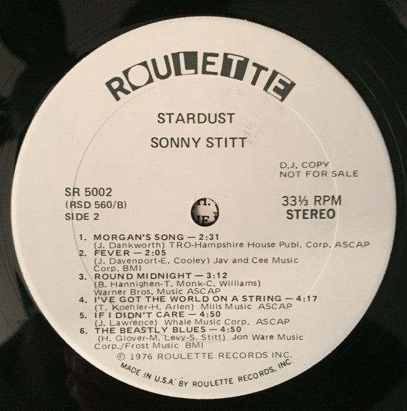 Sonny Stitt : Stardust (LP, Album, Promo)