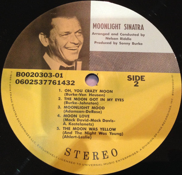 Frank Sinatra : Moonlight Sinatra (LP, Album, RE, RM)