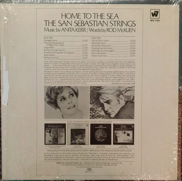 Anita Kerr, Rod McKuen, The San Sebastian Strings : Home To The Sea (LP, Album)