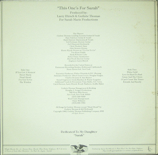 Guthrie Thomas : This One's For Sarah (LP)