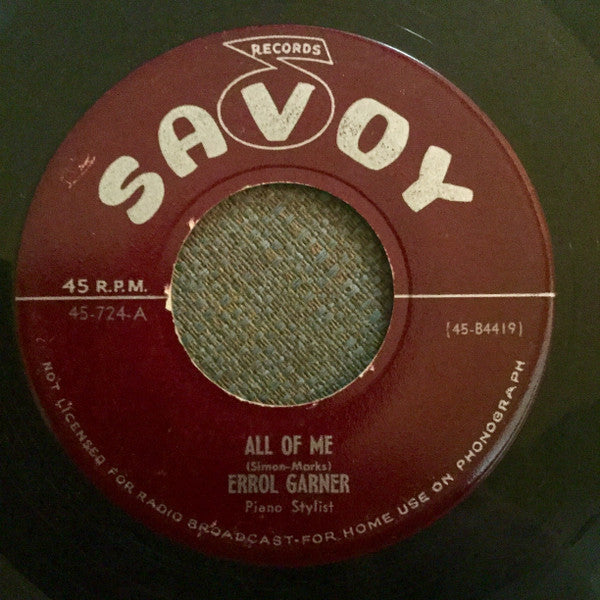 Errol Garner* : All Of Me (7", Single)