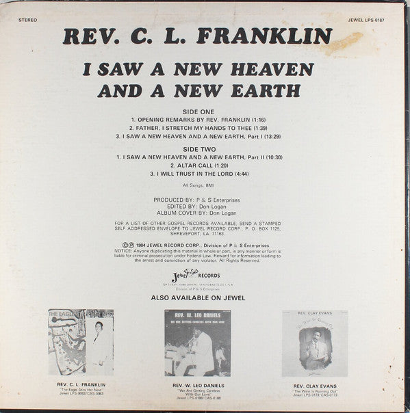 Rev. C.L. Franklin* : I Saw A New Heaven And A New Earth (LP)