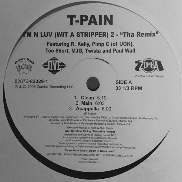 T-Pain : I'm N Luv (Wit A Stripper) 2 - "Tha Remix" (12")