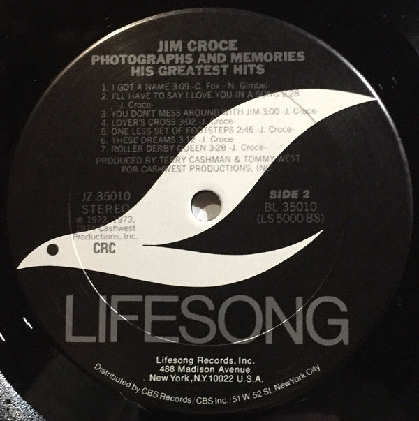 Jim Croce : Photographs & Memories: His Greatest Hits (LP, Comp, Club, RE, CRC)