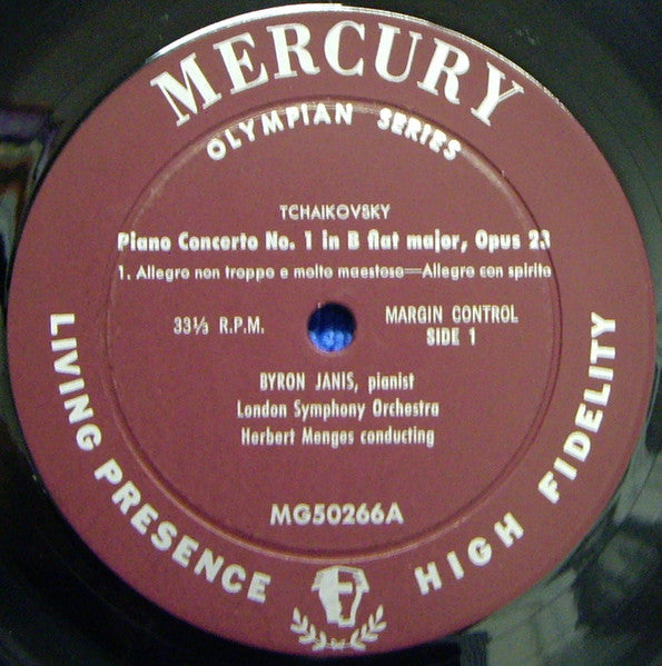 Tchaikowsky*, Byron Janis, London Symphony*, Herbert Menges : Piano Concerto No. 1 (LP, Album, Mono)