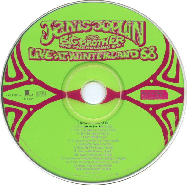 Janis Joplin With Big Brother And The Holding Company* : Live At Winterland '68 (CD, Album, Pit)