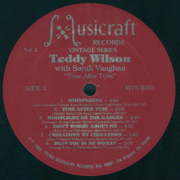 Teddy Wilson with Sarah Vaughan : Time After Time (LP, Album, Comp)