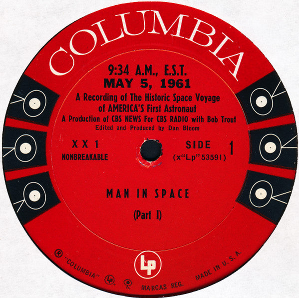 No Artist : 9:34 A.M., E.S.T. May 5, 1961 A Recording Of The Historic Space Voyage Of America's First Astronaut (LP, Mono, Blu)