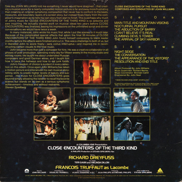 John Williams (4) : Close Encounters Of The Third Kind (Original Motion Picture Soundtrack) (LP, Album, Pit + 7", S/Sided, Single, Styrene, Pit)