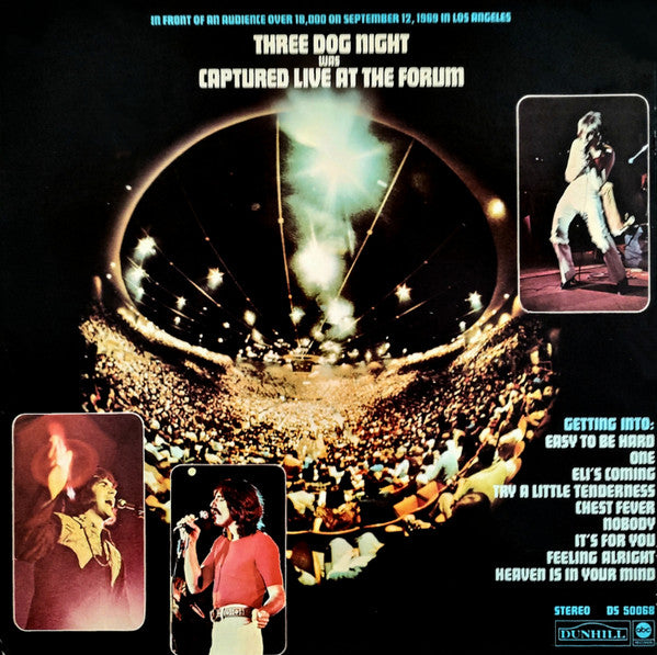 Three Dog Night : Captured Live At The Forum (LP, Album, Gat)