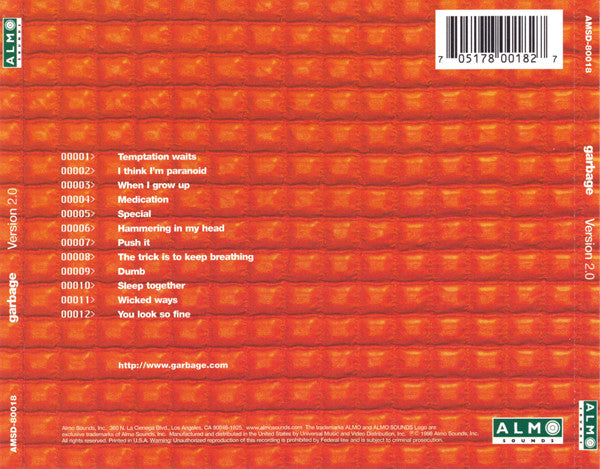 Garbage : Version 2.0 (CD, Album, RP)