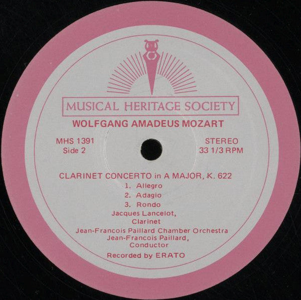 Wolfgang Amadeus Mozart - Jean-Pierre Rampal & Lily Laskine, Jacques Lancelot, Jean-Francois Paillard Chamber Orchestra* : Concerto in C Major, K. 299 for Flute & Harp, Clarinet Concerto in A Major, K. 622 (LP, RE)