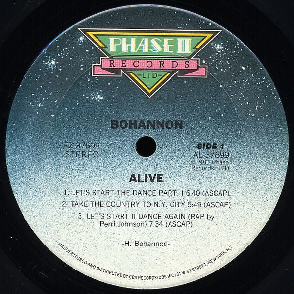 Bohannon* : Alive (LP, Album)