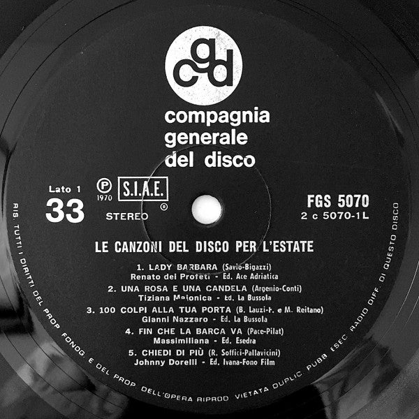 Various : Le Canzoni Del Disco Per L'Estate  (LP, Comp)