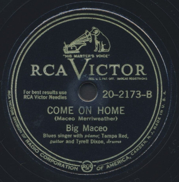 Big Maceo : Detroit Jump / Come On Home (Shellac, 10")