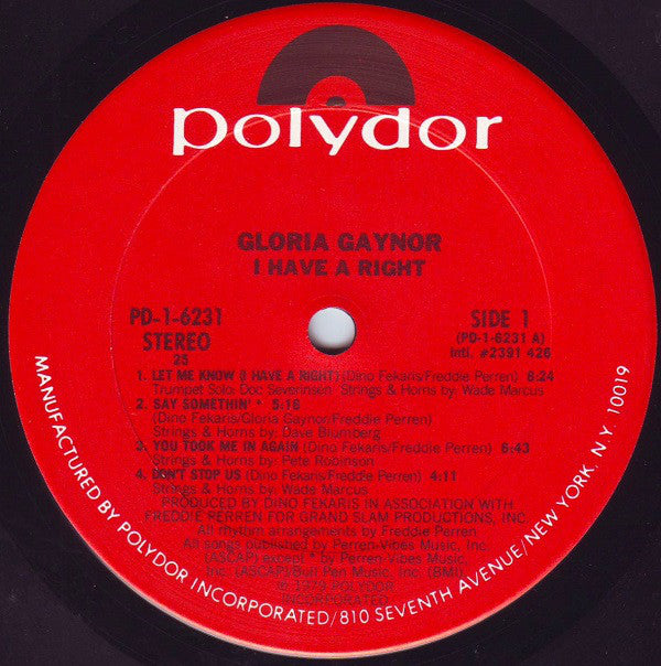 Gloria Gaynor : I Have A Right (LP, Album)