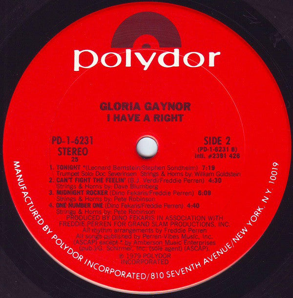 Gloria Gaynor : I Have A Right (LP, Album)