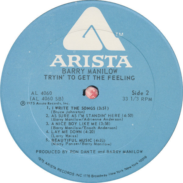 Barry Manilow : Tryin' To Get The Feeling (LP, Album, PRC)