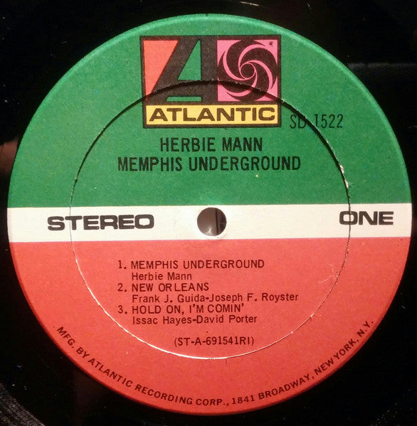 Herbie Mann : Memphis Underground (LP, Album, RI)