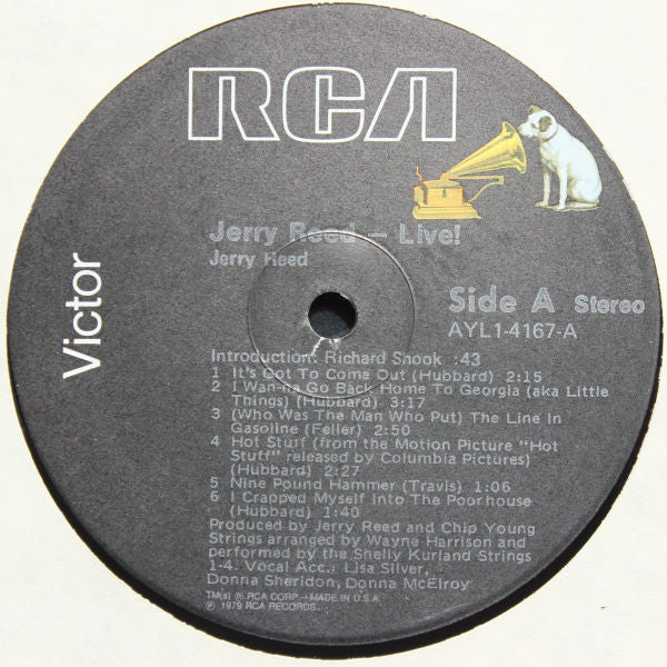 Jerry Reed Featuring Hot Stuff (4) : Live! (LP, Album, RE)