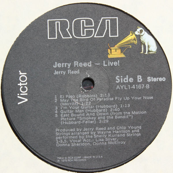 Jerry Reed Featuring Hot Stuff (4) : Live! (LP, Album, RE)