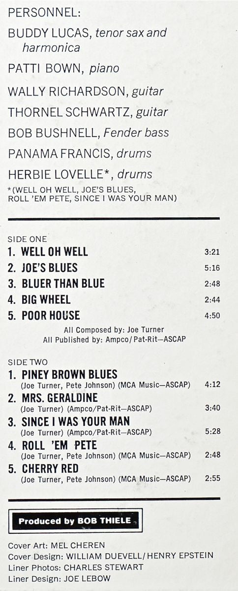 Joe Turner* : Singing The Blues (LP, Album)