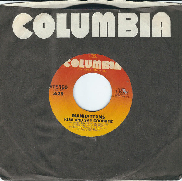 Manhattans : Kiss And Say Goodbye / Wonderful World Of Love (7", Styrene, Ter)