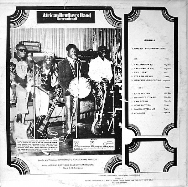 African Brothers Band (International)* : Amanua - The Best Of Kwame Ampadu (LP, Album)