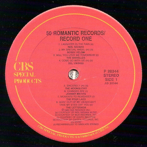 Various : 50 Romantic Records (Album No. 1) (LP, Comp, Mono)