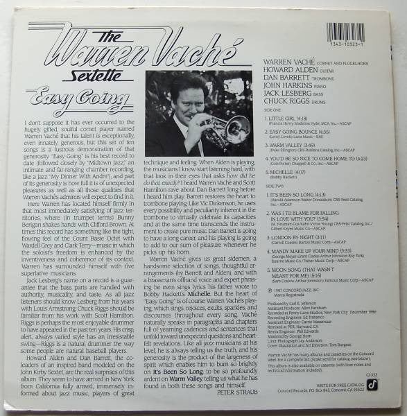 The Warren Vaché Sextette : Easy Going (LP, Album)