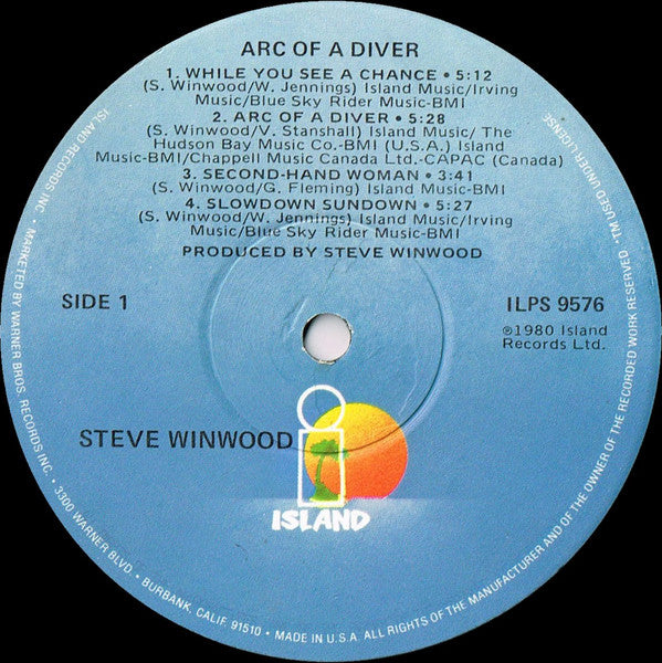 Steve Winwood : Arc Of A Diver (LP, Album, Win)