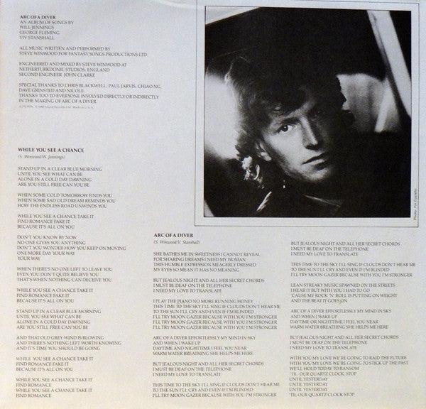 Steve Winwood : Arc Of A Diver (LP, Album, Win)