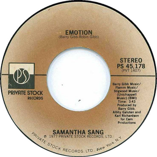 Samantha Sang : Emotion  (7", Single, PRC)