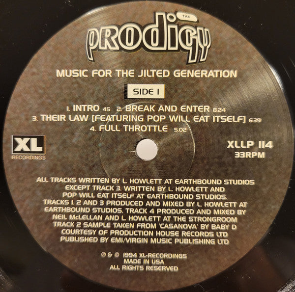 The Prodigy : Music For The Jilted Generation (2xLP, Album, RE, Gat)