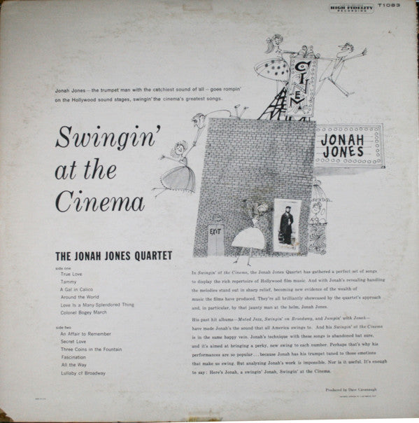The Jonah Jones Quartet : Swingin' At The Cinema (LP, Album, Mono)