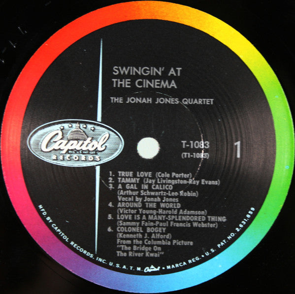 The Jonah Jones Quartet : Swingin' At The Cinema (LP, Album, Mono)