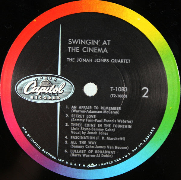 The Jonah Jones Quartet : Swingin' At The Cinema (LP, Album, Mono)