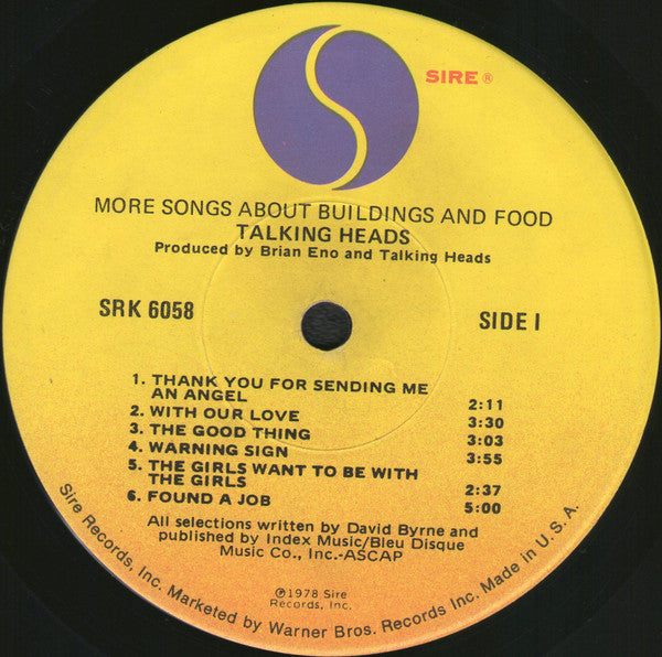 Talking Heads : More Songs About Buildings And Food (LP, Album, Jac)