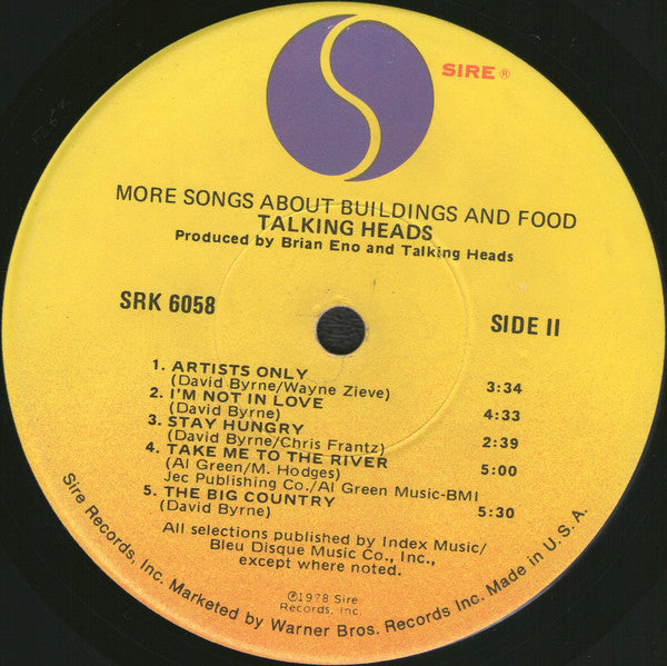 Talking Heads : More Songs About Buildings And Food (LP, Album, Jac)