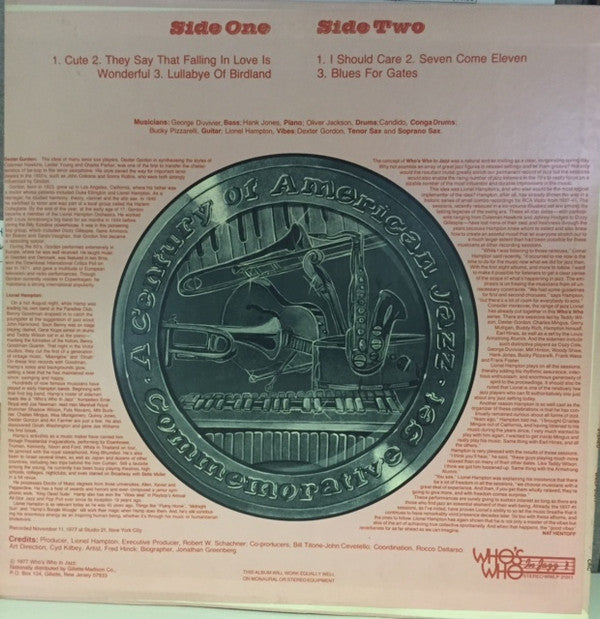 Lionel Hampton With Dexter Gordon : Who's Who In Jazz Presents: Lionel Hampton With Dexter Gordon (LP, Album)