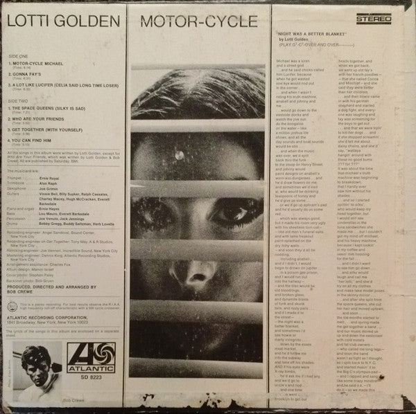 Lotti Golden : Motor-Cycle (LP, Album, CTH)