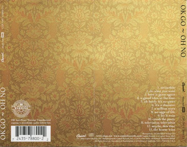 OK Go : Oh No (CD, Album)