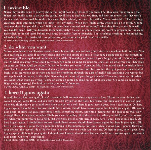 OK Go : Oh No (CD, Album)