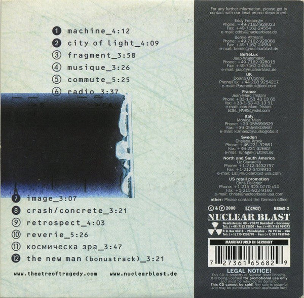 Theatre Of Tragedy : ['mju:zik] (CD, Album, Promo, Car)