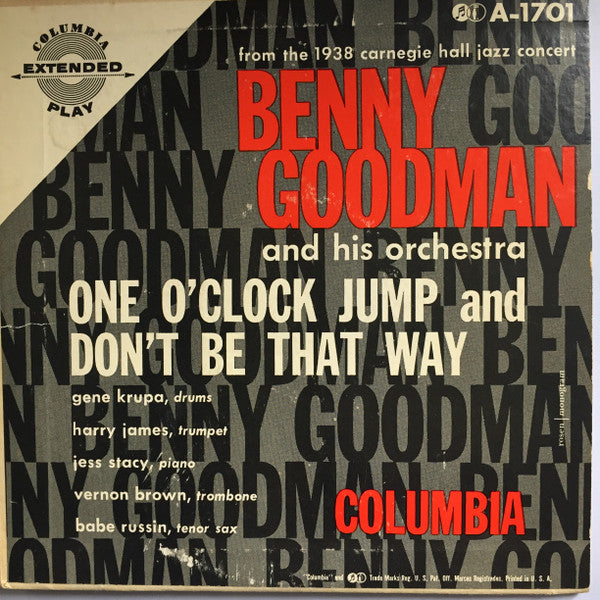 Benny Goodman And His Orchestra : One O'Clock Jump And Don't Be That Way (7", EP)