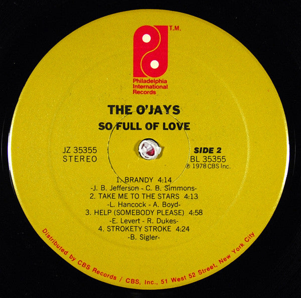 The O'Jays : So Full Of Love (LP, Album, Ter)