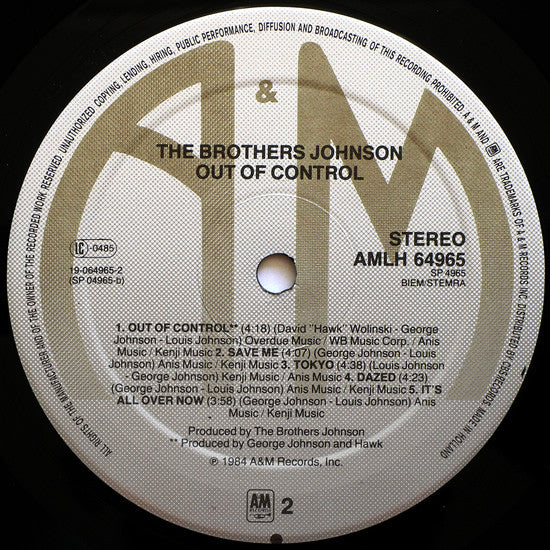 The Brothers Johnson* : Out Of Control (LP, Album)