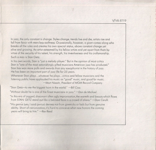 Stan Getz : The Best Of Stan Getz (LP, Comp, Gat)