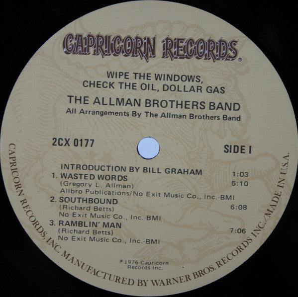 The Allman Brothers Band : Wipe The Windows, Check The Oil, Dollar Gas (2xLP, Album, Los)